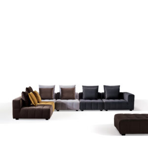 Wholesale sofa manufacturer China velvet fabric tuffed fasteners ottoman sofa Living room modular sectional sofa furniture-W605