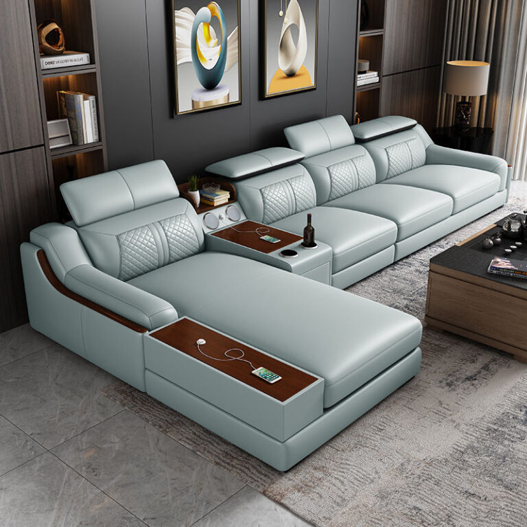 Leisure Modular Leather Sofa Comfortable Durable Deep Sofa Contemporary Sofa Set Luxury