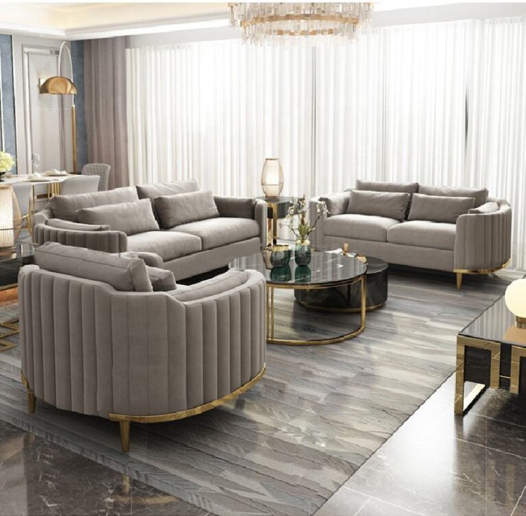Italian Style Dubai Luxury Sofa Living Room Furniture Curved Dresser Home Sofa Set1+2+3