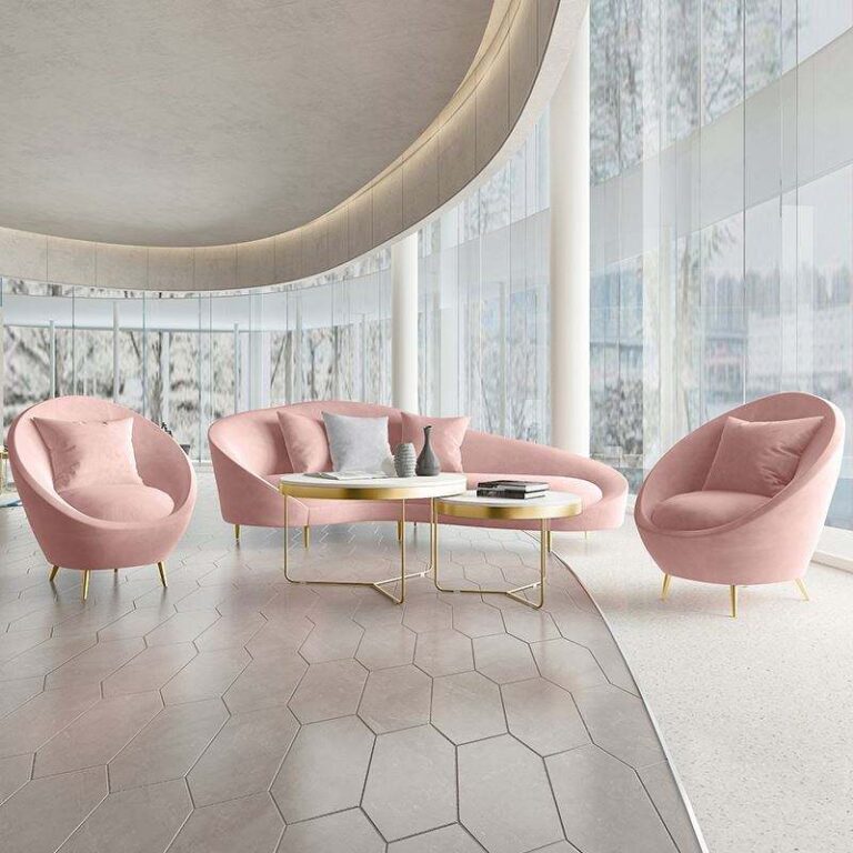 Nordic Modern Simple Couch Style Living Room Delicate Art Velvet Sofa Set Furniture