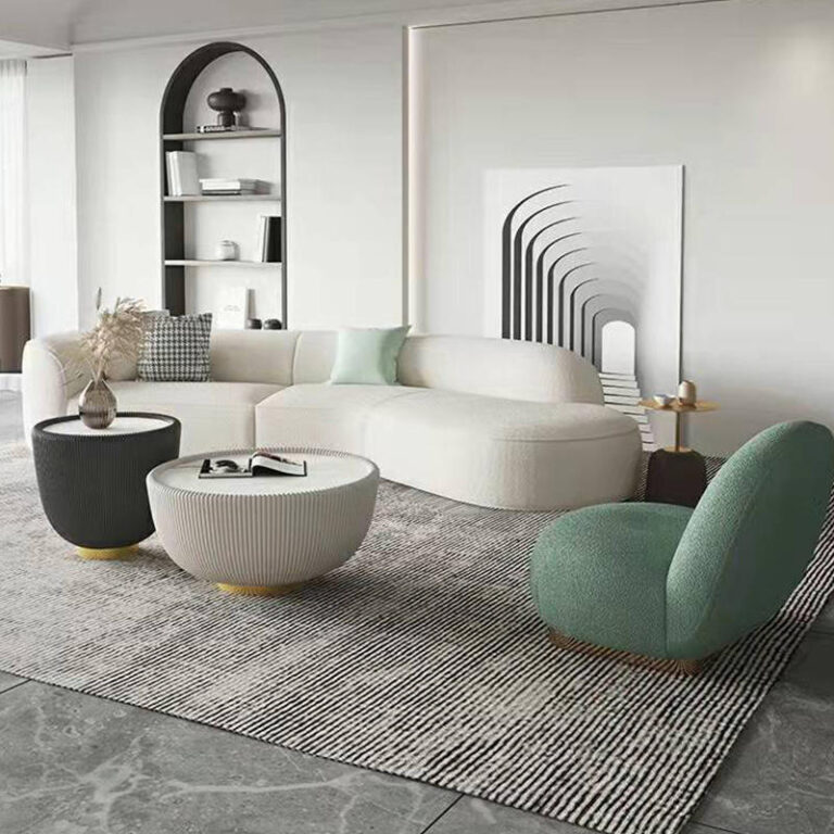 Minimalist Light Luxury Fabric Combination Modern Living Room Luxury Sofa Set Furniture