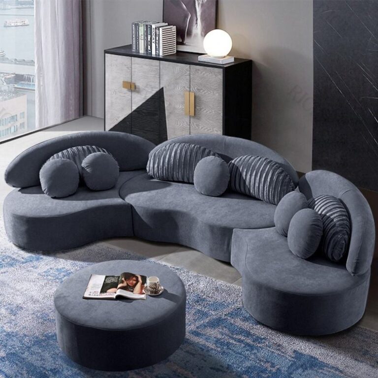 curved sofa modular lounge furniture modern blue velvet couch living room sofa velvet lounge suite sectional velvet couch