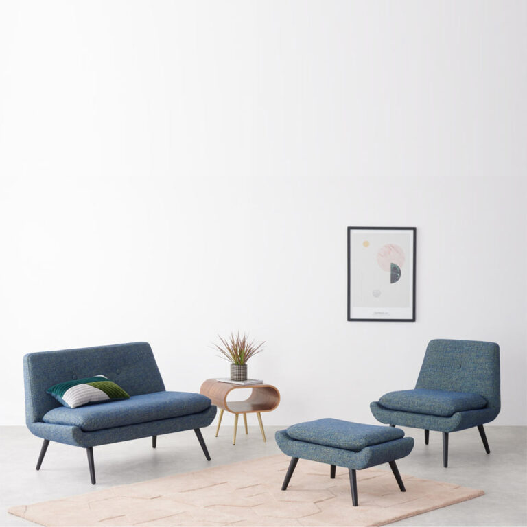 French Midcentury Leather Chaise Soft Round Lounge Chair Indoor Hotel Blue Black Relax Chair Living Room Wingback Armchair
