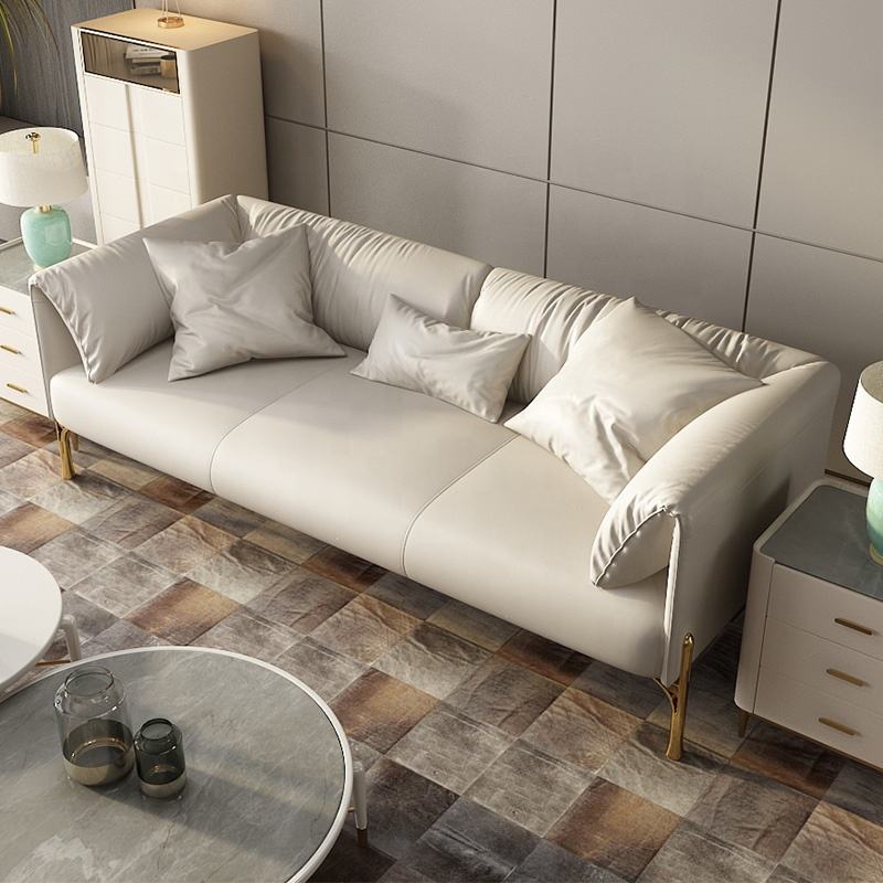 Luxury living room furniture three-seat sofa modern style leather sofa leisure sofa