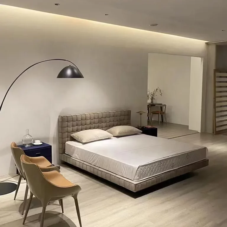 designer beds bedroom modern upholstered double minimalist LEATHER bed king size luxury