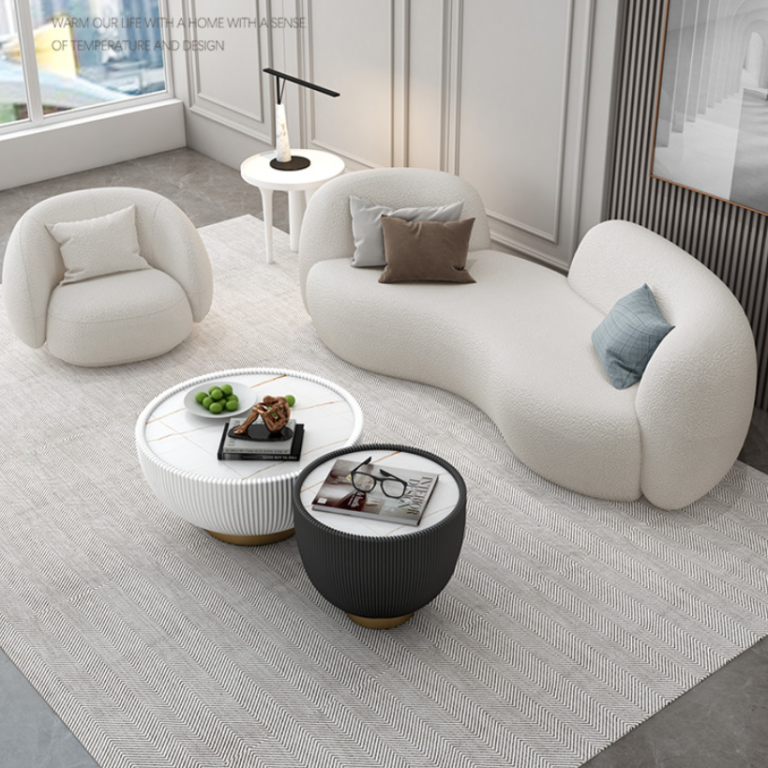 Nordic modern simple special-shaped living room Lamb velvet sofa wedding dress clothing store sofa