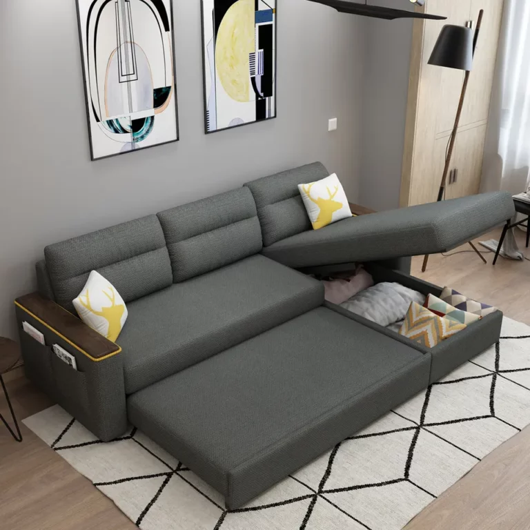 Wholesale folding sleeper couch living room L shape sofa bed with storage fold sofa bed