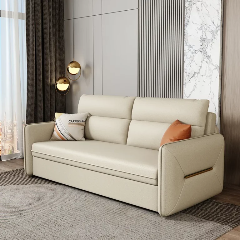New arrival multi-functional living room air leather foldable sleeper sofa cum bed