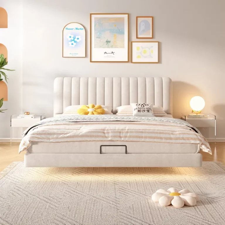 Best Seller 2023 new style suspended bed fabric headboard Italian bed master bedroom popular soft bag double king size bed