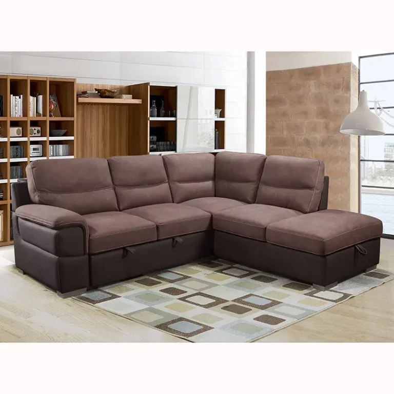 American style living room sofa set fabric L shaped sectional sofa bed with storage