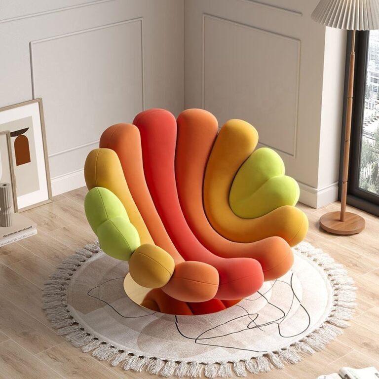 Creative single sofa chair modern minimalist swivel living room lazy leisure chair Leisure colorful petal chair