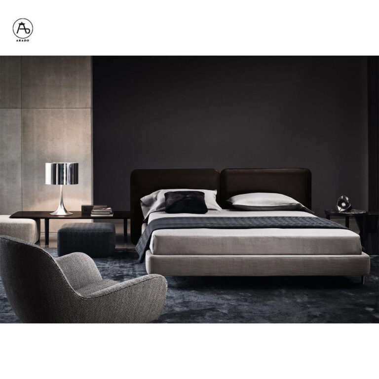 Minimalist italian designer wall bed sets furniture bedroom hotel LEATHER modern luxury queen bed frame up-holstered bed