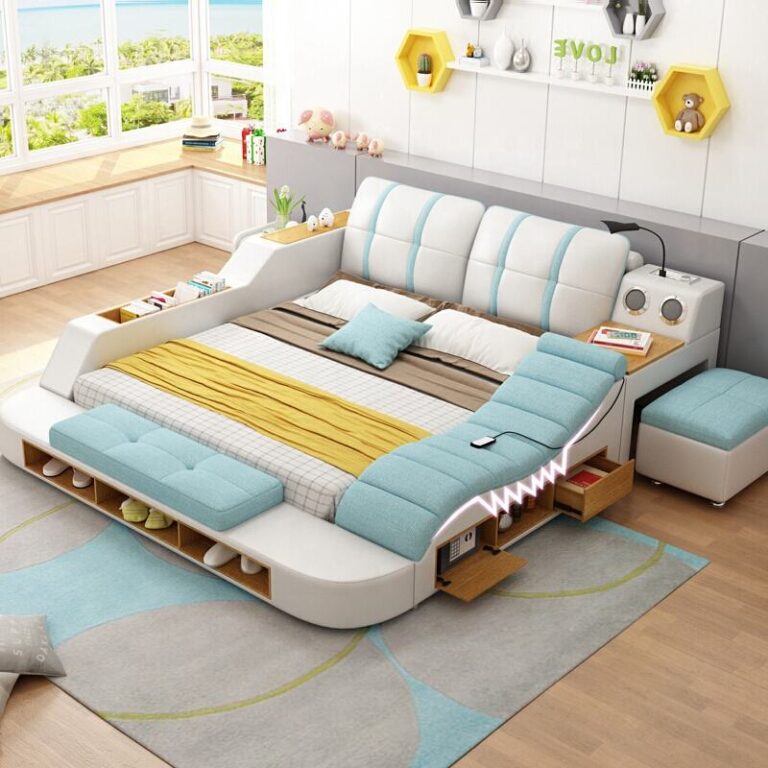 Multifunction Bed Furniture Storage Bed Modern Design Bedroom Furniture Sets With usb Charing Wireless Speaker Tatami Bed Frame