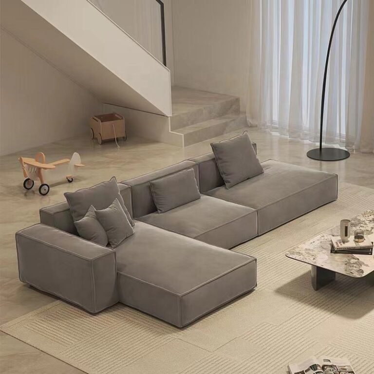 Modern simple design sectional fabric furniture living room set square modular sofa