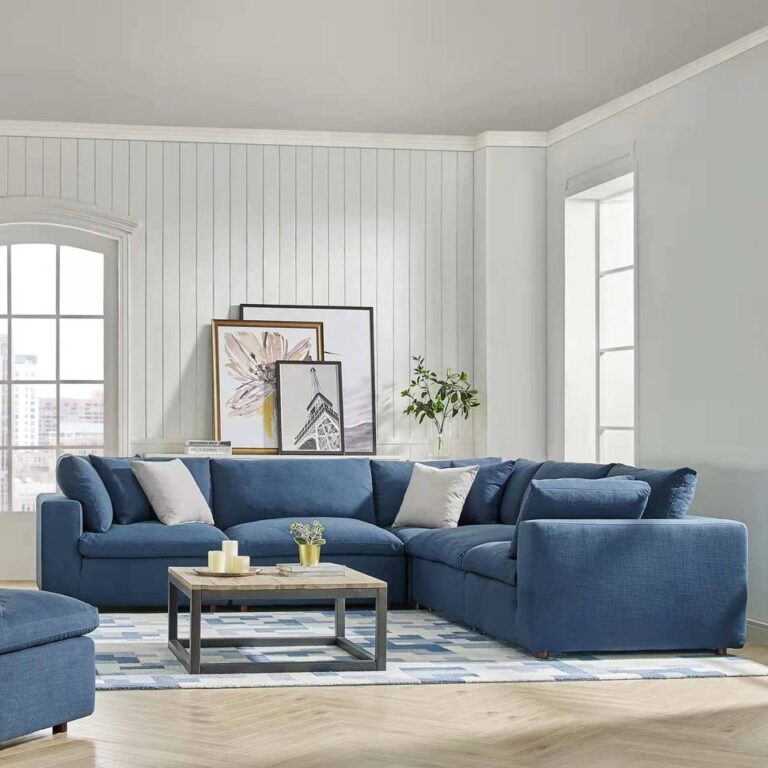modern modular corner sofa Duck Feather Fabric Linen Removable Cover 5 Piece Sectional Sofa Couch
