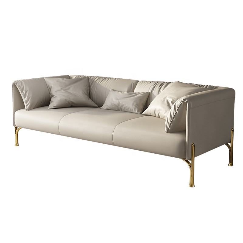 Luxury living room furniture three-seat sofa modern style leather sofa leisure sofa
