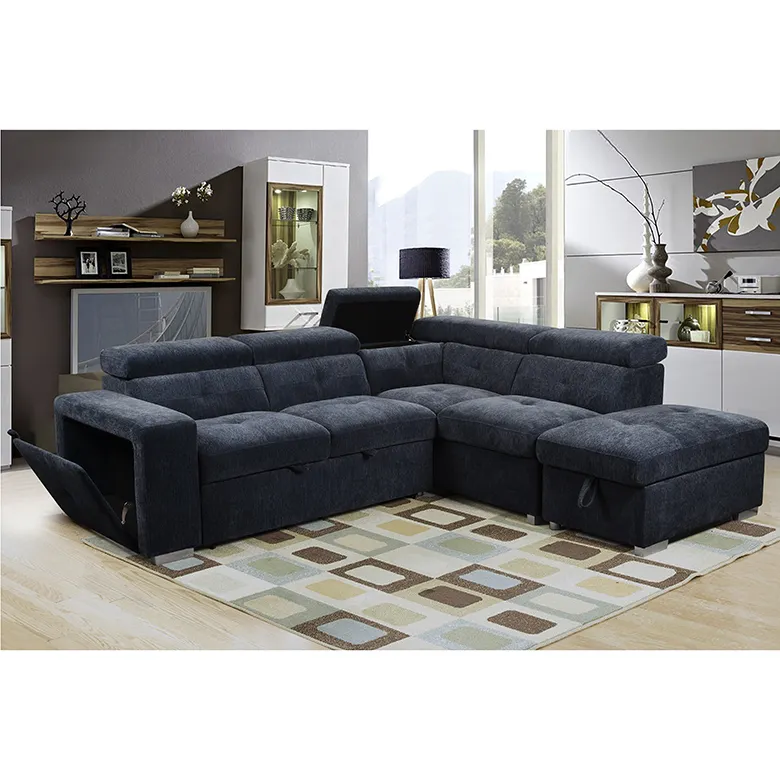 Modern design fabric sleeper sofa bed with storage High quality living sofa cum bed