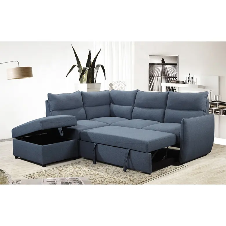 Modern design home funiture L shape living room sofa office chaise sofa bed with storage box