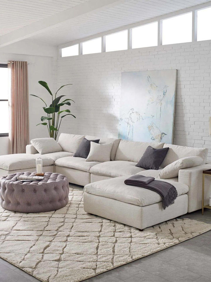 Modular Sectional Sofa Living Room French Furniture Deep Sitting Nordic Modern White Modular Sectional Couch sofa sets