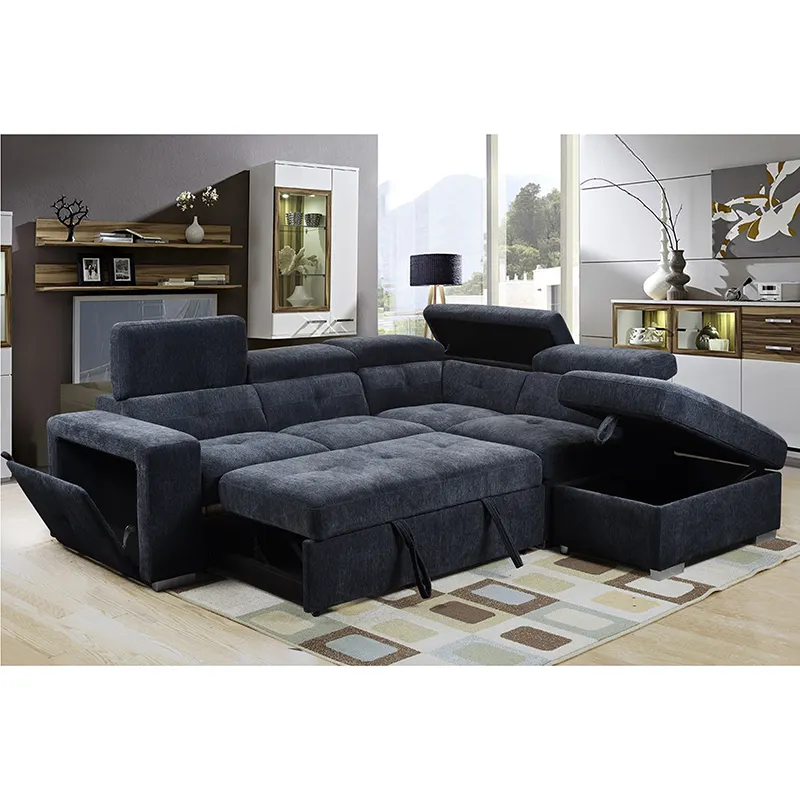Modern design fabric sleeper sofa bed with storage High quality living sofa cum bed