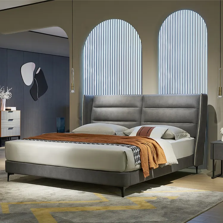 OEM Italy Style Bedroom Furniture Set Luxury Double Queen King Size Bed