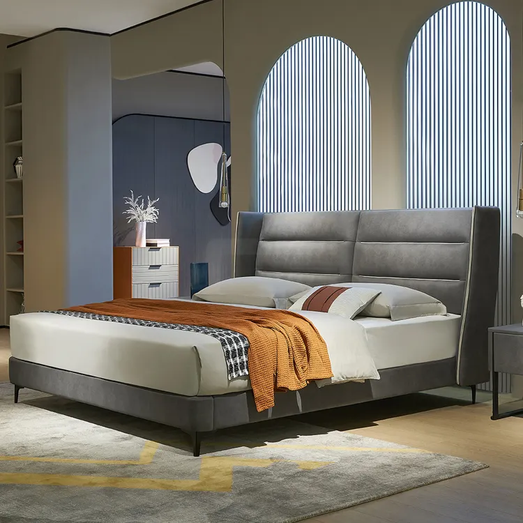 OEM Italy Style Bedroom Furniture Set Luxury Double Queen King Size Bed