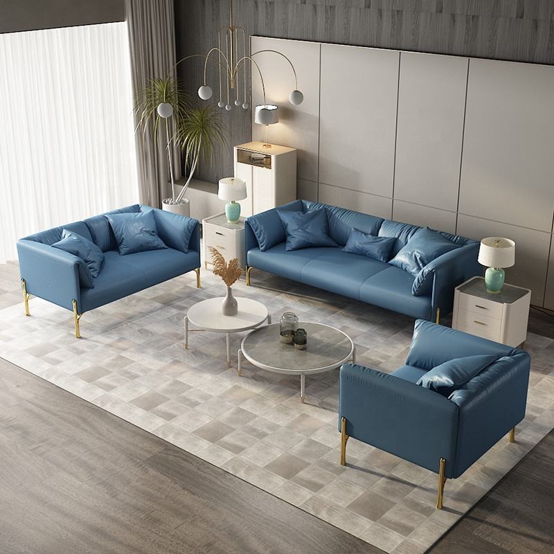 Luxury living room furniture three-seat sofa modern style leather sofa leisure sofa