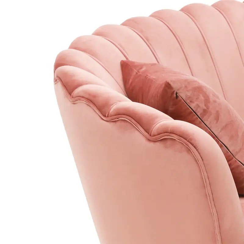 Hot Sales Two Seat Living Room Furniture Sofa Modern Pink Velvet Loveseats Sofas Luxury Upholstered Furniture for Hotel