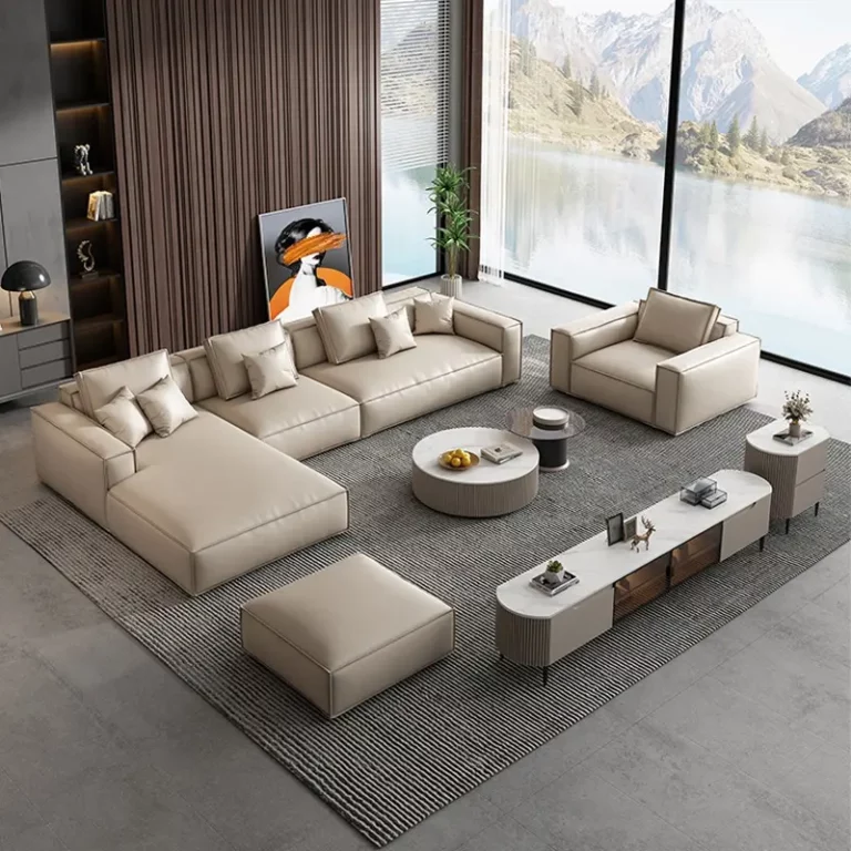 Italian Leather Modular Seating Sectional Couches & Sofas Living Room Sofa set