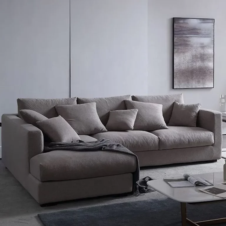 Wide Modern Sectional Sofa Grey Removable Cushions Sectional L-Shaped Modular Sofa for Living Room Sofas