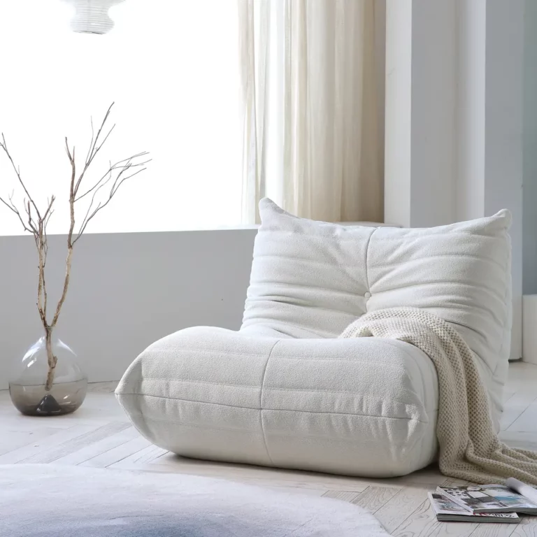 Nordic Beige Teddy Lazy Sofa Chair Comfy Fireside Chairs Settee Corner Love Seat Floor Chair