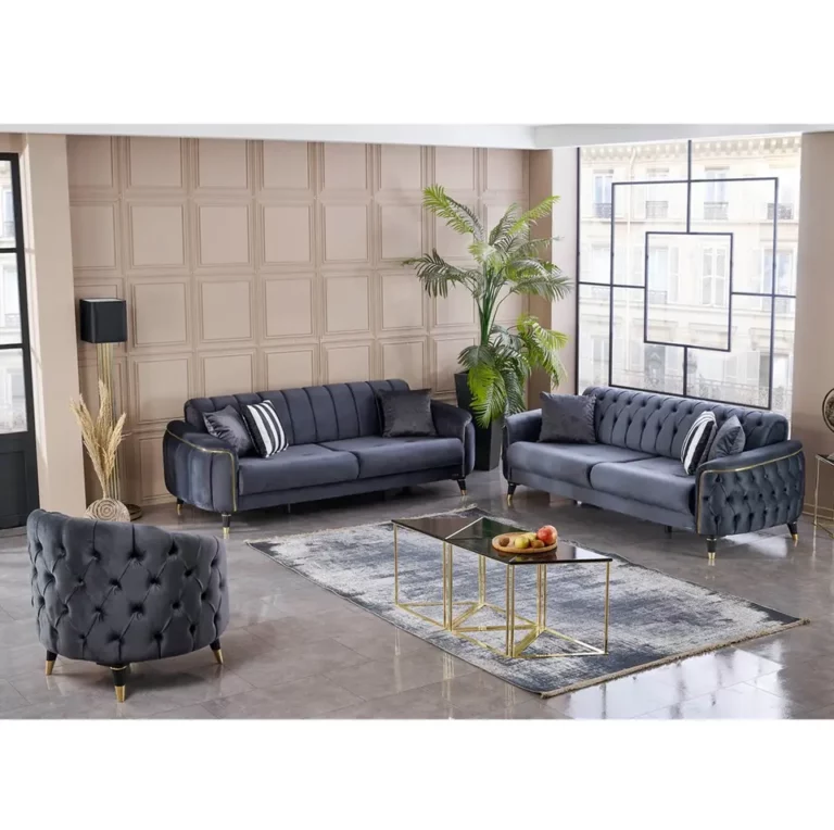 Velvet Armchair Sofa 3 2 1 Seat Luxury Design with wooden Frame Handmade Furniture
