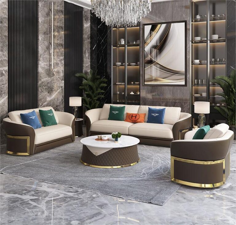 Modern Italian luxury furniture 1 2 3 seater leather sofa sets living room furniture sectional sofa