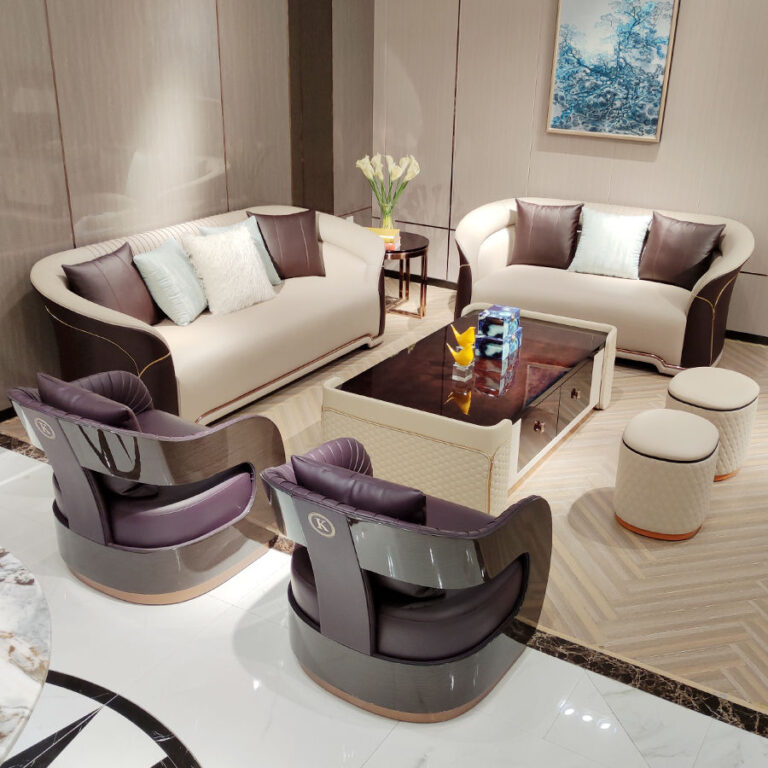 Light luxury postmodern leather sofa combination luxury furniture custom villa Italian living room sofa