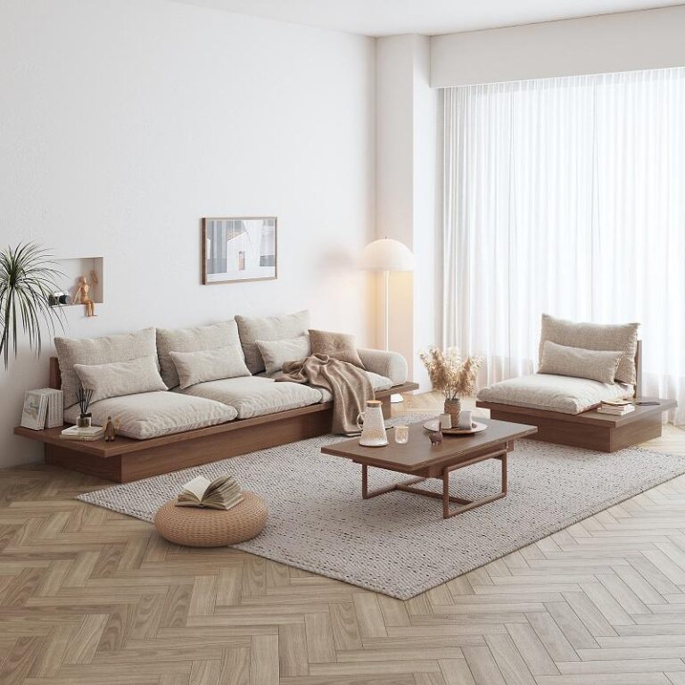 Japanese Style Furniture Wooden Storage Living Room Home Sofa Modern Sectional Sofa set