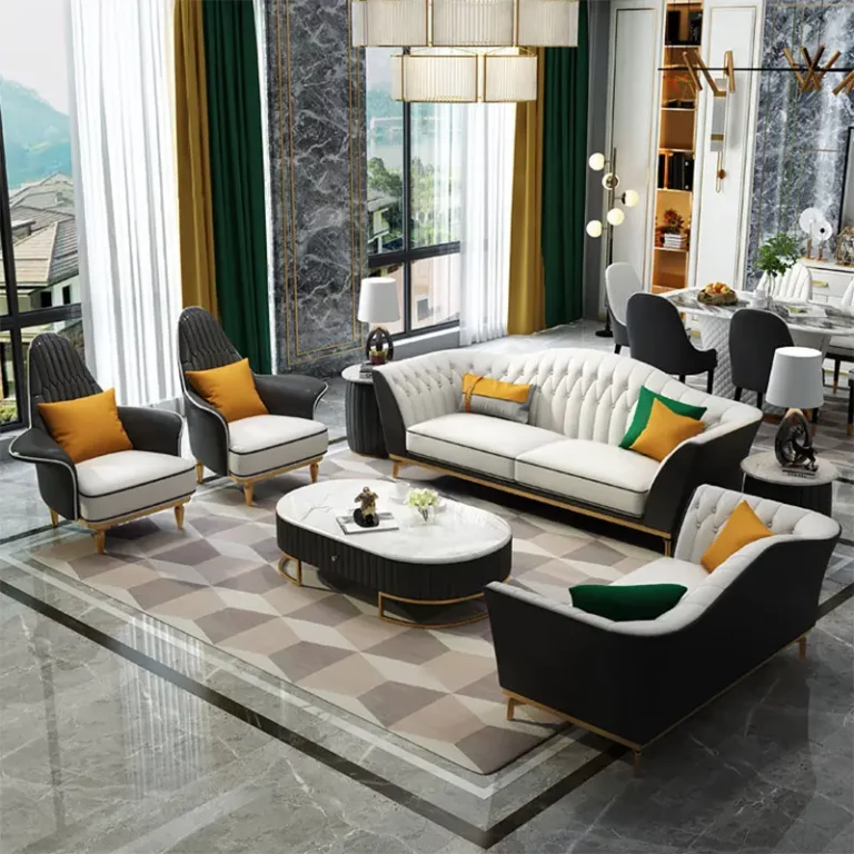 OEM Italian Modern Luxury Sofa Set Sectional Cloud Couches Leather Living Room Furniture