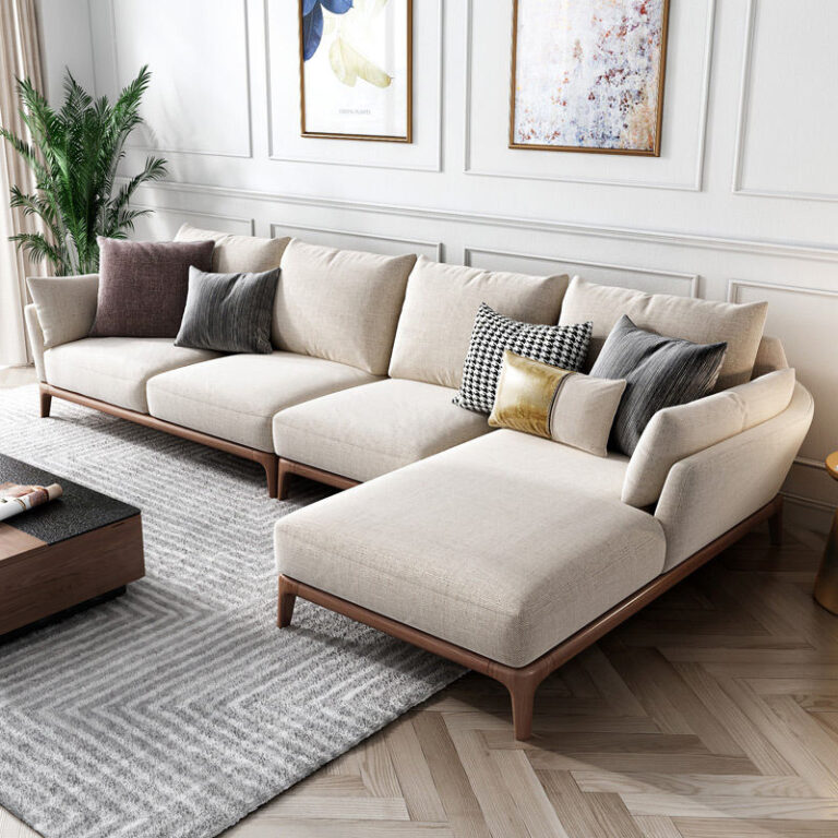 Home Furniture Modern Wooden Modular Living Room Corner Couch Large Fabric Sectional Sofa