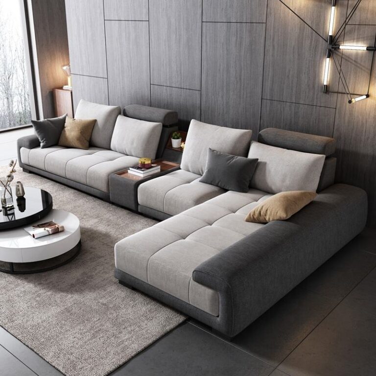 Living Room Furniture Deep Seating lounge Couch L-Shaped Storage Sectional Fabric Corner Sofa