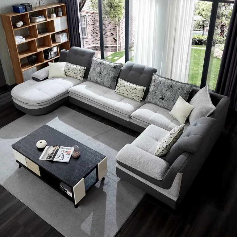 Modern 7 seater american u shape fabric sofa living room furniture