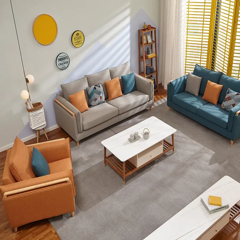 Living room furniture modern italian fabric 1 2 3 sofa set sectional