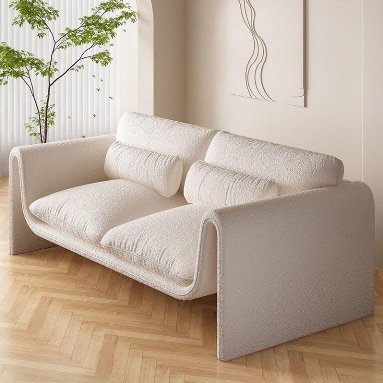 Nordic fabric sofa living room small apartment simple modern light luxury home cream style creative leisure sofa