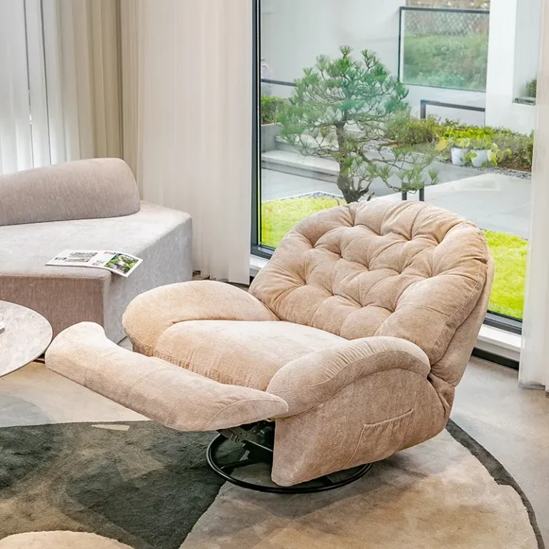 Modern European Living Room Furniture Living Room Sofa Manual Velvet Fabric Single Chair Electric Reclining Waiting Sofa