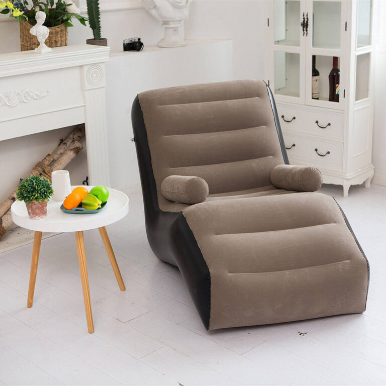 Luxury S shaped flocking lounger blow up couch inflatable air sofa outdoor inflatable sofa bed chair