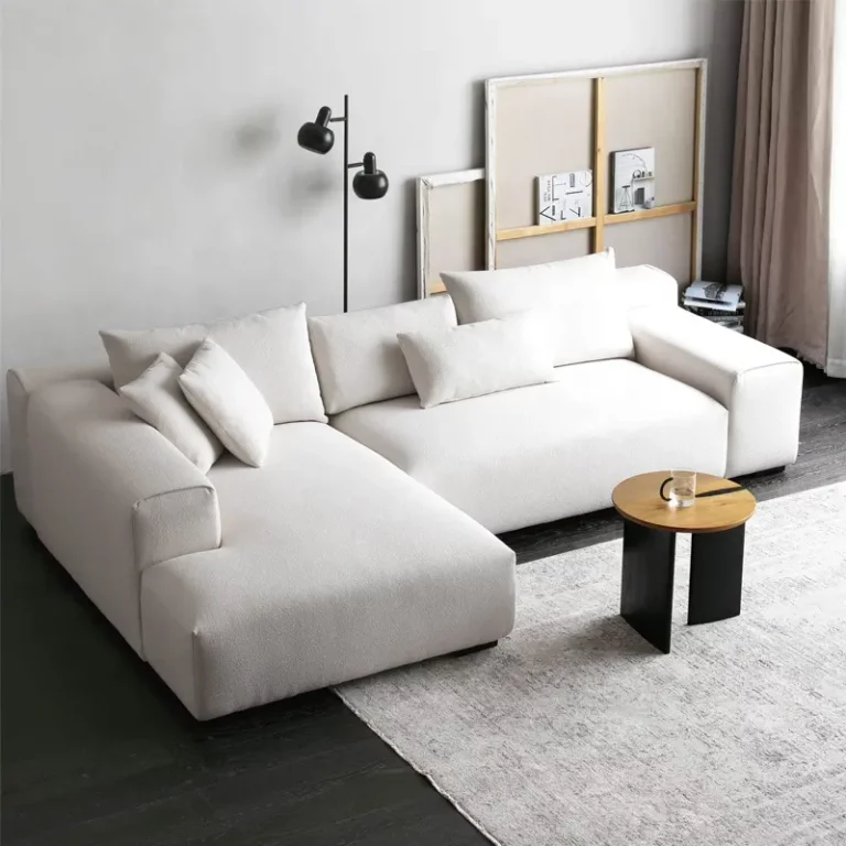 Convertible Sectional Sofa with Reversible Chaise Lounge Fabric Upholstered L Shape Sectional Sofas Sets for Living Room