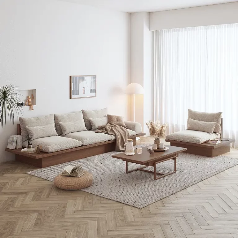 Japanese Style Furniture Wooden Storage Living Room Home Sofa Modern Sectional Sofa set