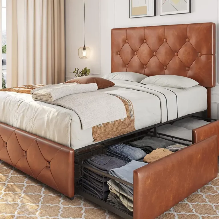 bedroom furniture drawer storage king size italian leather beds luxury modern upholstered bed frame for home