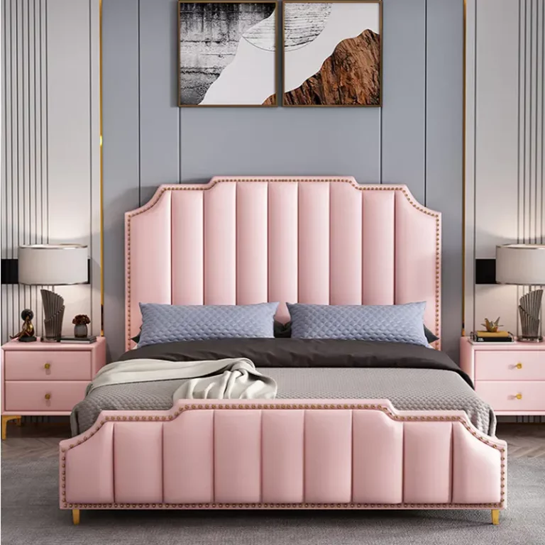 Factory outlet white queen solid wood bed leather bed 1.8 m double bed for home