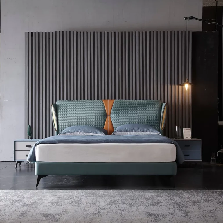 Bedroom Furniture Set Special Design Wooden Frame Metal Base Double Size Modern King Size Bed