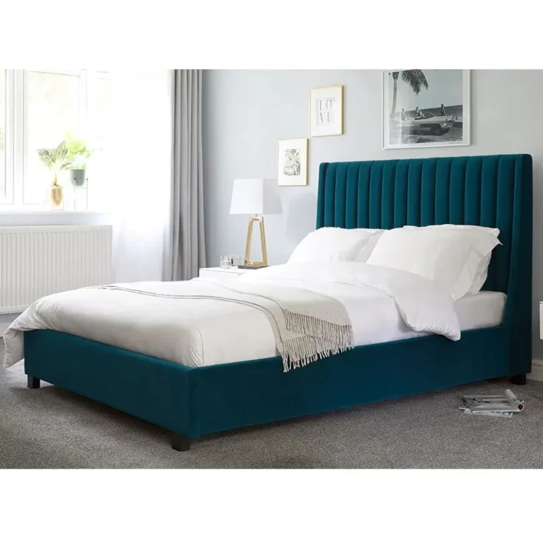 Modern design velvet gas lift ottoman bed frame with storage