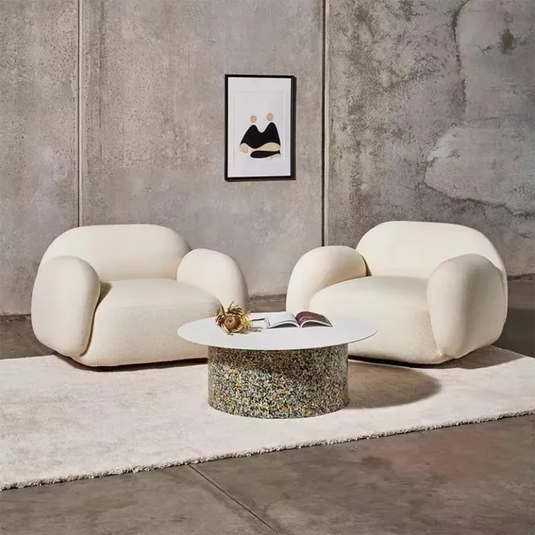 Nordic style high quality artificial lamb modern leisure living room home furniture sofa chairs